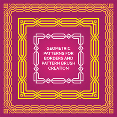Three geometric vector patterns for border or pattern brush creation