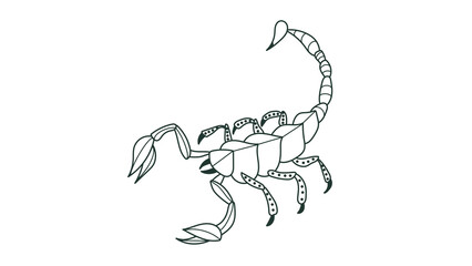 Stylized Scorpion Line Art Illustration - Tattoo or Graphic Design