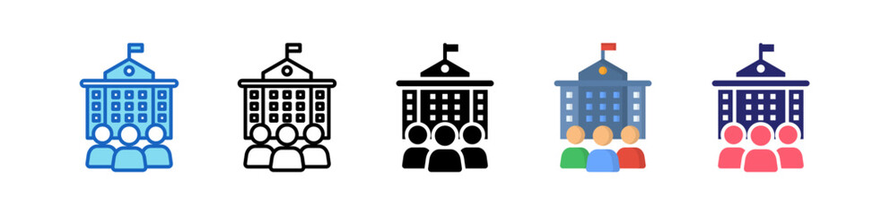 Government Multiple Style Icon Set Collection. 