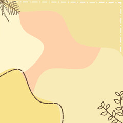 Hand drawn vector illustration modern abstract pastel background with soft geometric shapes and organic curves.