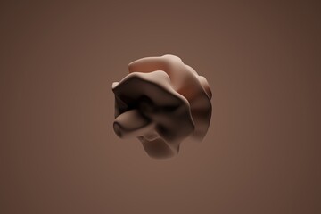 Soft Organic Abstract 3D Shape Rendered in Mocha Mousse Trend Color, Ideal for Motion Design, Branding, Artistic Visuals, or Elegant Backgrounds with Smooth Texture and Depth