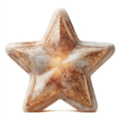 Star-shaped decorative object with a textured surface.