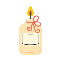 Obraz premium Wax candles. Aromatherapy. Home decor. Flat vector illustration isolated on a white background
