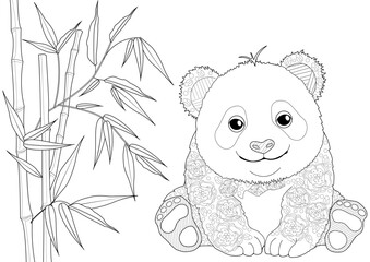 Coloring for art therapy. Animals and plants of Asia. A calming and educational journey around the world with a collection of coloring pages.