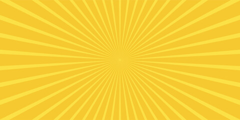 Obraz premium Yellow banner with Sun rays, yellow lines background, light