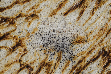 foam background with rust