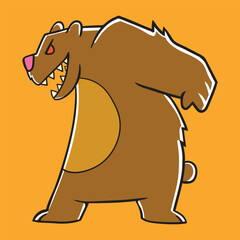 Red-Eyed Bear with Intense Angry Look