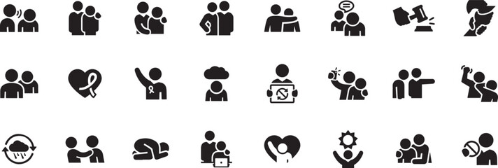  Family and Parenting Icon Set – Parents, Children, Relationship, Love, Family, Home, Unity, Support, Bond, Childcare, Affection, Together, Happiness, Lifestyle, Icon