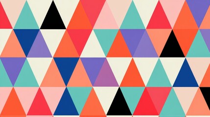 Abstract Summer-Inspired Triangle Pattern in Vibrant Colors. Geometric 16:9 Background