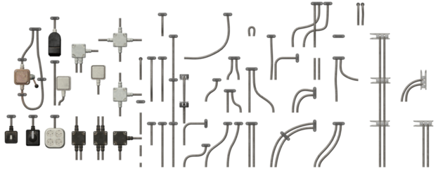 modular electric cables old isolated
