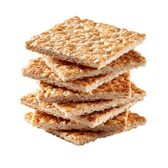 Stacked Crisps: A delectable tower of whole-grain crisps, showcasing textures and flavors, perfect for snacking and culinary creations.