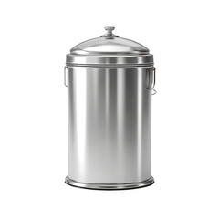 Stainless Steel Canister: A gleaming stainless steel canister, capturing the essence of simplicity and functionality, ideal for kitchen storage or home organization.