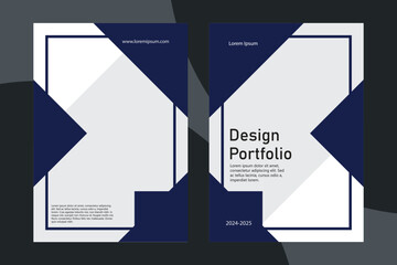 Matte Navy Geometry Portfolio Cover