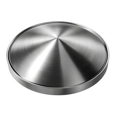 Metallic Disc: A close-up of a sleek, shiny metallic disc, perfect for showcasing design and texture, radiating a modern and industrial aesthetic.