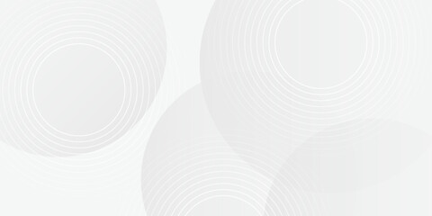 White geometric abstract background overlap layer on bright space with lines effect decoration. Modern graphic design element circles style concept for banner, modern vector arts