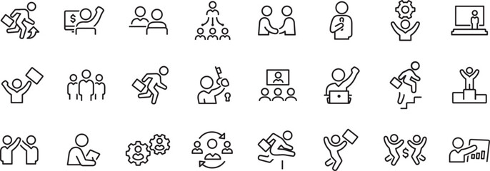 Team Hierarchy and Group Structure Icon Set – Organization, Pyramid, Business, Planning, Management, Corporate, HR, Workflow, Strategy, Network, Leader, Group, Staff, Office, Icon
