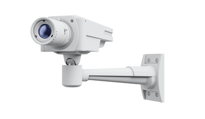 Detailed view of surveillance camera isolated on transparent background. 3D illustration