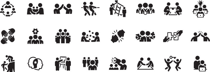 Family & Community Icon Set – Family, Parenting, Community Group, Bonding, Togetherness, Children, Group Activity, Human Connection © Geetaroy