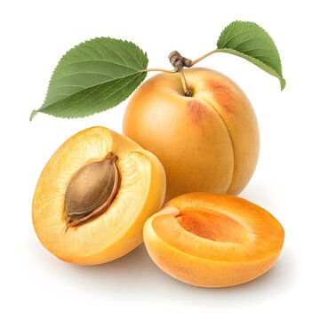 Gold Kist Apricot &ndash; Bright Golden-Orange Apricot with Smooth, Juicy Flesh on White Background
