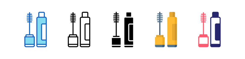 Mascara Multiple Style Icon Set Collection. 