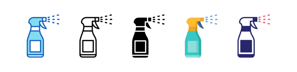 Spray Multiple Style Icon Set Collection. 