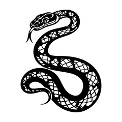 Fototapeta premium Snake illustration reptile tattoo.