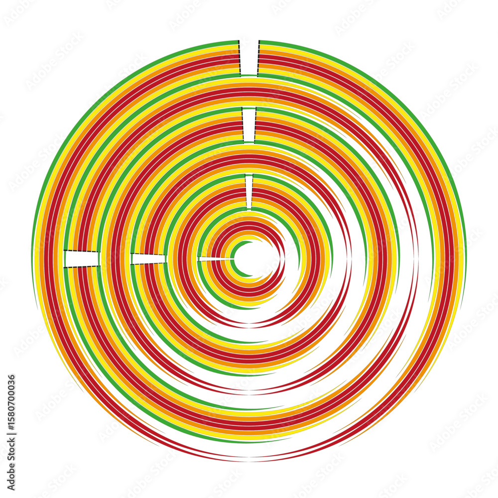 Poster concentric circle pattern. abstract color rings. vibrant circular lines. vector modern art.