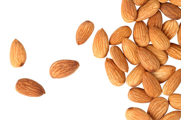 almonds on white background