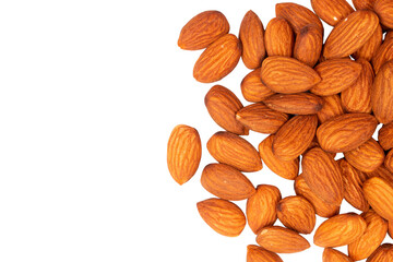 almonds isolated on white, transparent background