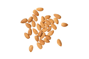 almonds isolated on transparent, white background