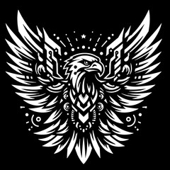 Obraz premium vector robot eagle