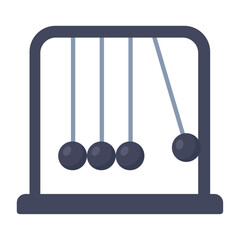 Newton's cradle physics concept. Kinetic energy transfer. Office desk balance toy.