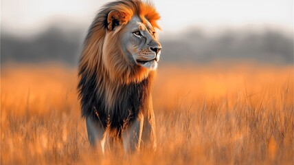 Lion Wild Animal Portrait In A Natural Environment