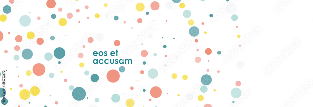 Poster banner with background of dots and circles that are collected into a circular shape