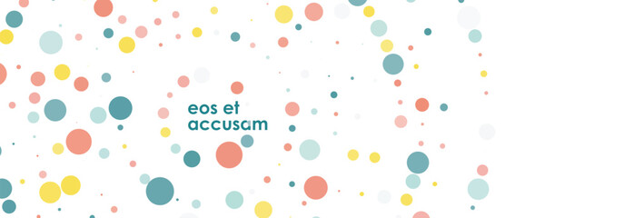 Banner with background of dots and circles that are collected into a circular shape