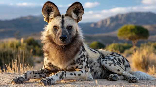 African Wild Dog ( Lycaon pictus) in Namibia