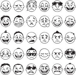  A diverse vector EPS collection for expressing various emotions and reactions