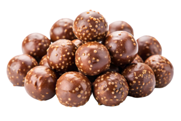 Chocolate balls isolated on transparent surface PNG transparent background white background
