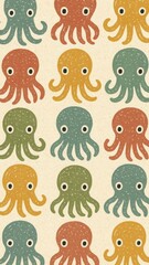 Obraz premium Colorful octopus pattern wallpaper.