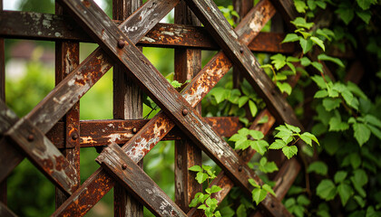 rusty metal fence