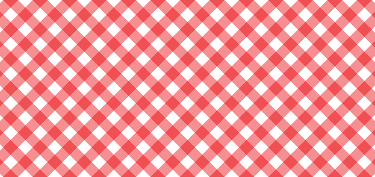 Red White Diagonal Gingham Pattern Texture