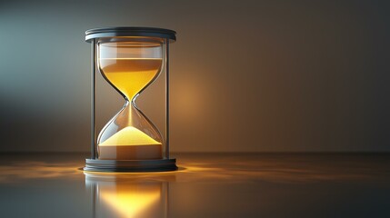 Time management action hourglass display indoor setting still life photography minimalistic design concept of time