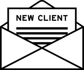 Envelope and letter sign with word new client as the headline