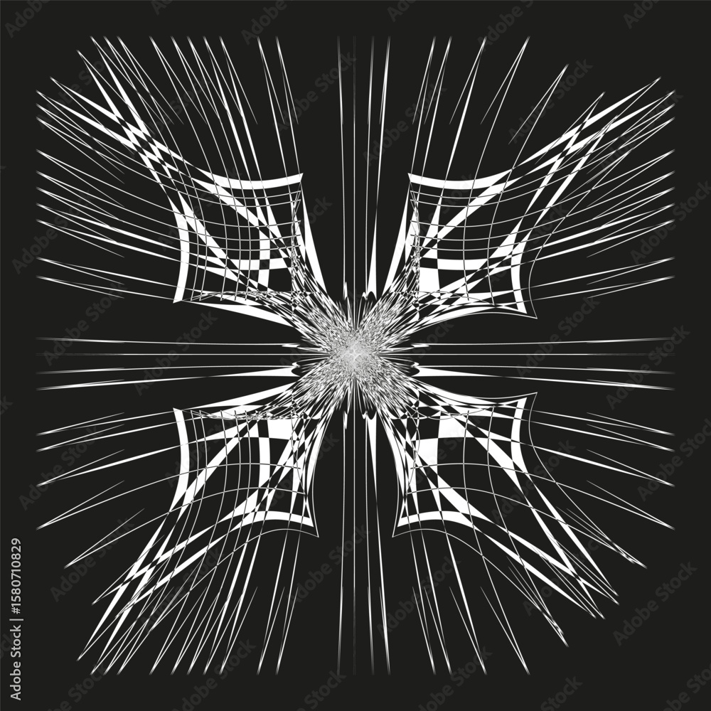 Aufkleber starburst radial pattern. black ray explosion. sunburst design element. vector light burst.