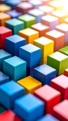 Obraz premium Colorful, stacked cubes in vibrant hues