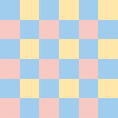 soft warm color grid pattern - seamless vector background in yellow, orange, blue, pink, green pastel tones, playful geometric grid pattern vector in warm pastel palette