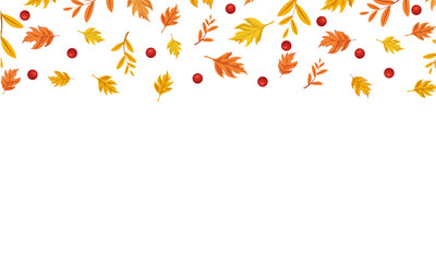 Falling Leaves Thanksgiving Confetti Border Frame Background 