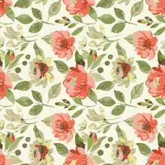 Art vintage abstract floral watercolors effect pattern