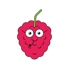raspberry with squiggly glasses  cute face 