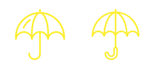 Fototapeta premium yellow umbrella icons symbolizing protection from weather elements 